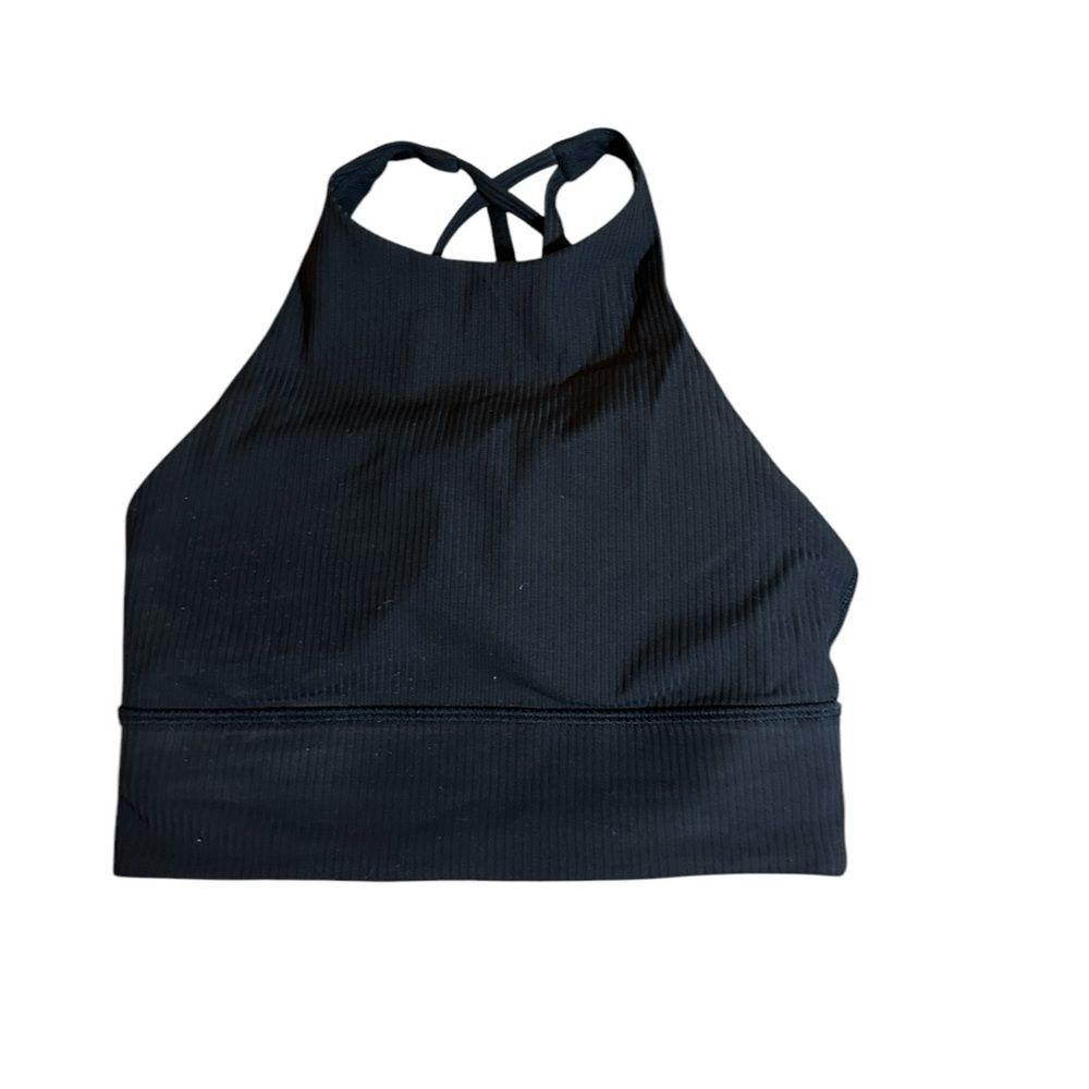 Lululemon Women’s Energy high-neck longline ribbed bra Size 2 Color Black